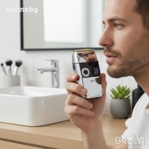 Акумулаторна самобръсначка и тример 2в1 Oliver Voltz , 5W, LCD дисплей, батерия 1400mAh, USB зарежда, снимка 5 - Електрически самобръсначки - 53942634