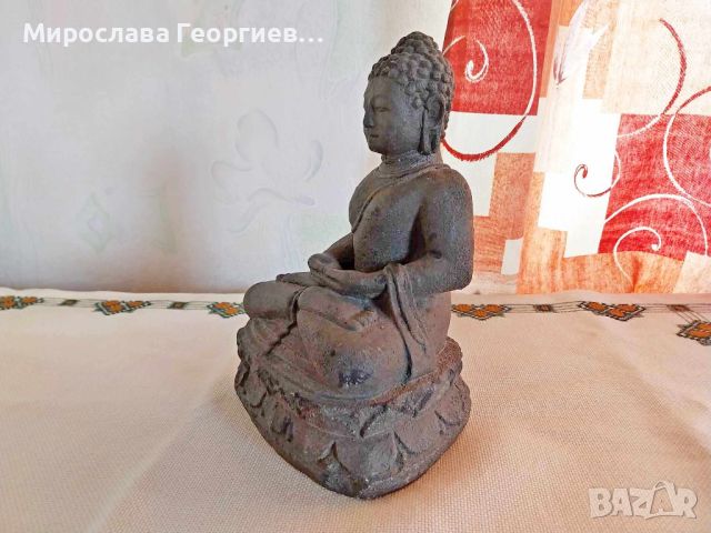 Статуя на Буда, изработена от камък, ръчна изработка, много масивна, тегло около 3 кг, снимка 6 - Антикварни и старинни предмети - 45817826