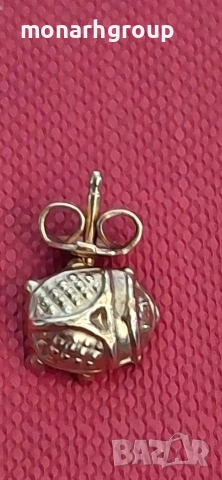 Златна обеца 18к / огъната/, снимка 2 - Обеци - 54289585