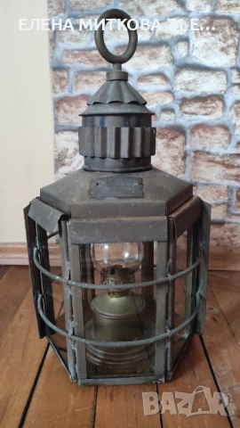 Dumbarton Scotland 1913 автентичен стар корабен фенер от месинг и стъкло