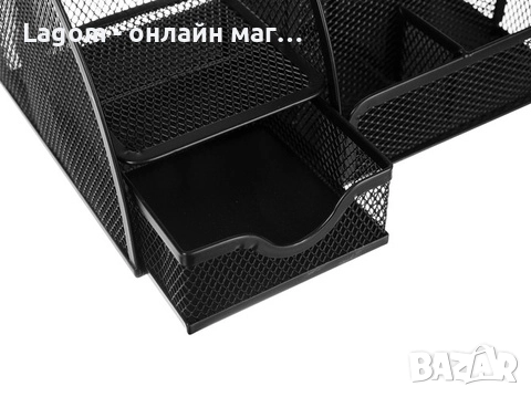 Органайзер за бюро с чекмеджета, 6 места за съхранение Maaleo, Настолен моливник метал мрежа, снимка 7 - Органайзери - 52561025