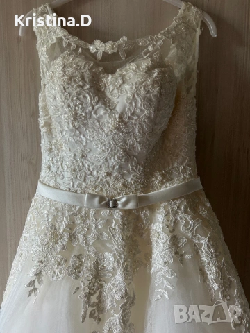 Булчинска рокля + воал , снимка 4 - Сватбени рокли - 53643079