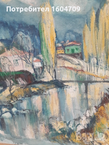 Стара картина Тодор Калпакчиев, снимка 2 - Картини - 52123549