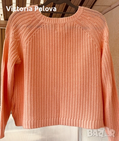 Кроп пуловер реглан в  нюанс „Peach Fuzz“ , снимка 10 - Блузи с дълъг ръкав и пуловери - 53957852
