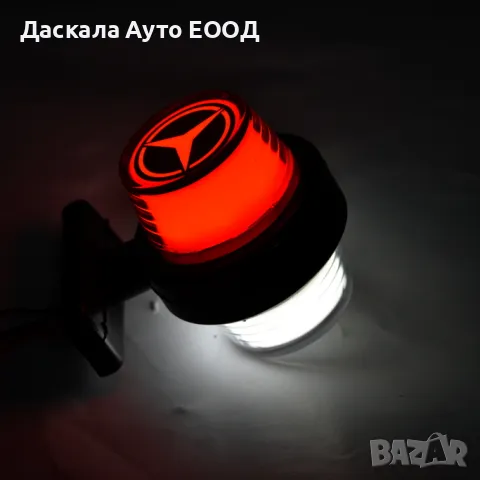 1бр. Лед LED НЕОН рогчета габарити червено-бяло 24V с лого MERCEDES, снимка 5 - Аксесоари и консумативи - 46924521