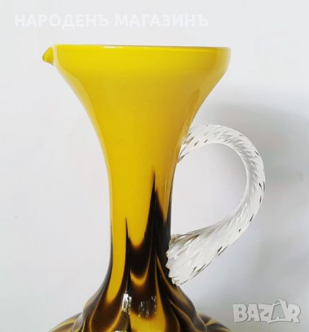 OPALINE - FLORENCE – Италианска висока ваза или кана от цветно стъкло, снимка 5 - Други ценни предмети - 45810430