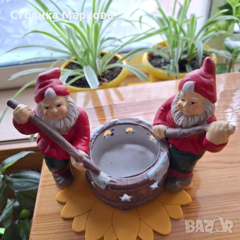 Коледен свещник с елфи, снимка 4 - Коледни подаръци - 52562598