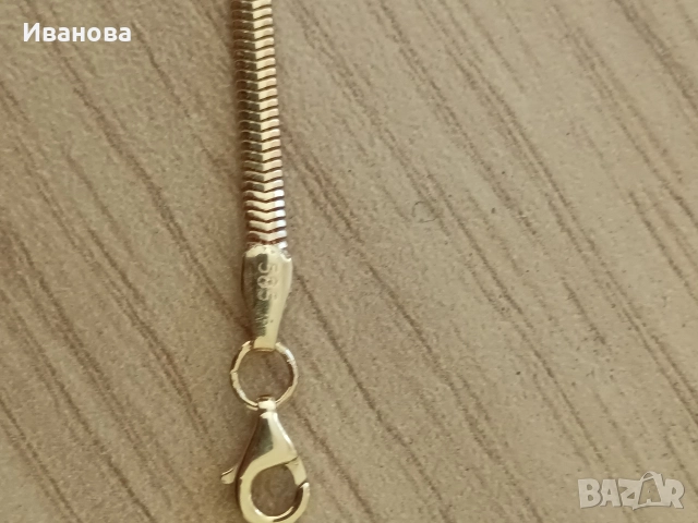 Нова златна гривна с камък Сваровски 14 к., снимка 3 - Гривни - 52678398