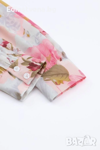 Дамска риза с дълъг ръкав и флорален принт | Разпродажба! Последен размер M!, снимка 9 - Ризи - 53093513