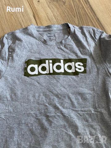 Оригинална сива памучна спортна тениска Adidas ! S, снимка 3 - Тениски - 46248173