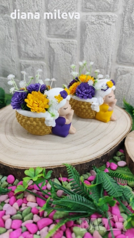 Ангелчета в жълто и лилаво!, снимка 11 - Декорация за дома - 52508713