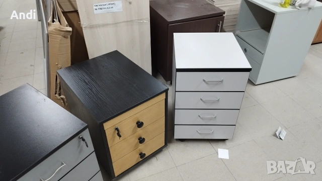 Шкафче за бюро с 3 или 4 чекмеджета - контейнер на колела, снимка 12 - Шкафове и рафтове - 53841333