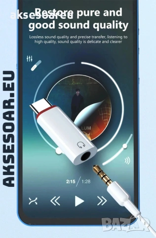 Нов преходник от USB Type-C към 3.5 мм стерео жак адаптер за слушалки аудио конвертор за iPhone 15, снимка 4 - Аксесоари за Apple - 53784089