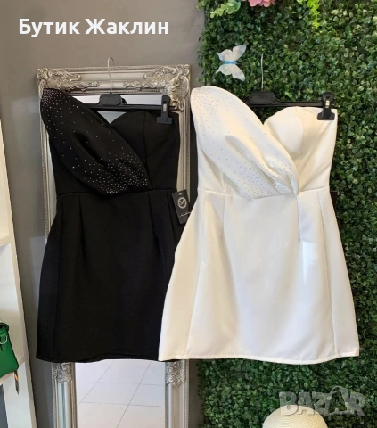 Къса елегантна рокличка с камъчета , снимка 6 - Рокли - 53990051