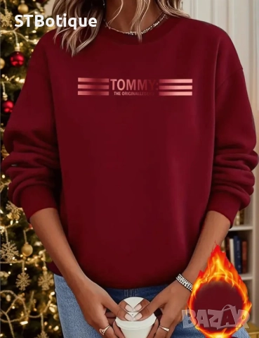Дамска суитшърт "TOMMY"  – уютен поларен пуловер | STBoutique, снимка 8 - Суичъри - 51947212