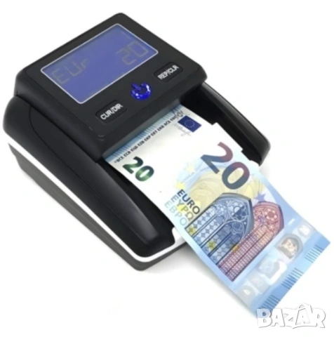 Дигитален детектор за банкноти с UV защита – EUR / USD + зарядно за батерия