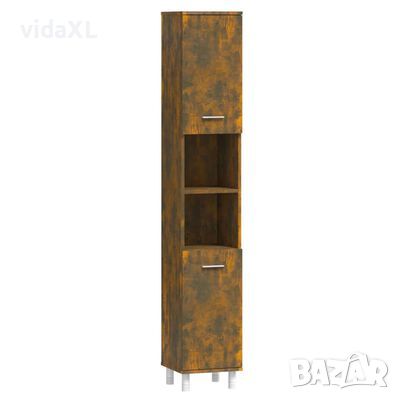 vidaXL Шкаф за баня, опушен дъб, 30x30x179 см, инженерно дърво(SKU:825831, снимка 1 - Шкафове - 46276302