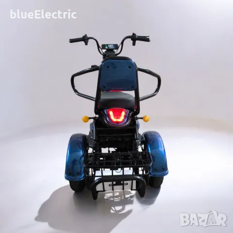 Двуместна електрическа триколка blueElectric Pudding 1800W | 48V | 23Ah | BLUE, снимка 4 - Мотоциклети и мототехника - 49745638