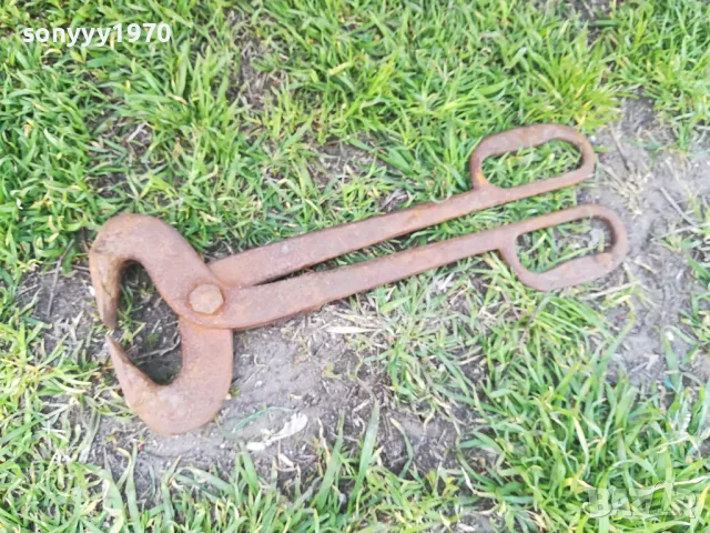 антики-стари ковашки клещи 36см 1204251651, снимка 4 - Антикварни и старинни предмети - 49871762
