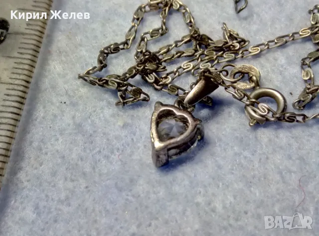НЕЖЕН СРЕБЪРЕН ПЕНДАНТ с КУБИЧЕН ЦИРКОН ФИАНИТ и СТАРИННА СРЕБЪРНА ВЕРИЖКА СРЕБРО 900 ALIS 39960, снимка 12 - Колиета, медальони, синджири - 50056707