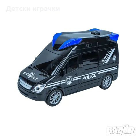 Полицейски автомобил с дистанционно, радиоуправляем микробус полиция, снимка 3 - Коли, камиони, мотори, писти - 50426533