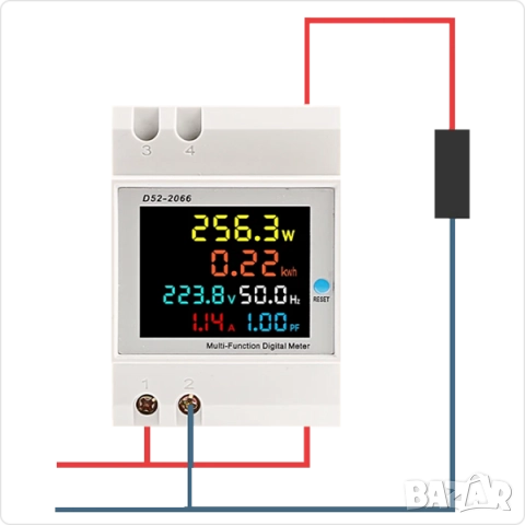 Електромер монофазен D52-2066 волтметър, амперметър, честотомер, енергомер, cos ф-мер 