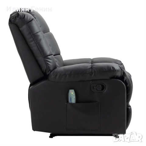 Масажен стол HOMCOM, с регулируема облегалка, 8 вибрационни точки, функция за накланяне, изкуствена , снимка 12 - Столове - 52522554