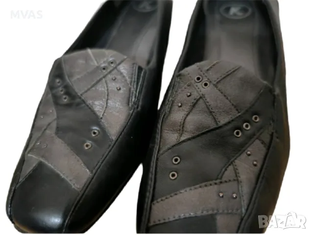 Черни ежедневни дамски обувки на малка платформа с тъмно сиво 39 размер , снимка 4 - Дамски ежедневни обувки - 49742095