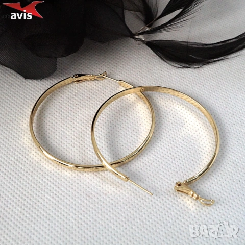 Обеци с 14К златно покритие 2141880, снимка 2 - Обеци - 53778042