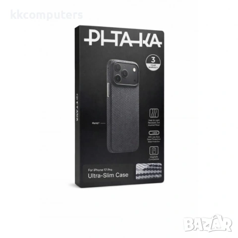 Оригинален кейс Pitaka Ultra-Slim, За iPhone 17 Pro Max (6.9), Черен и Протектор , снимка 9 - Калъфи, кейсове - 54161064