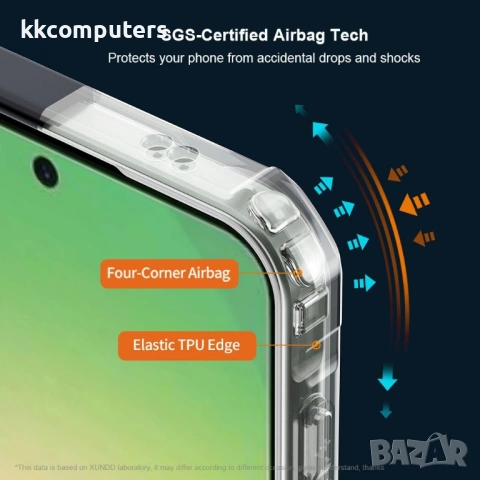XUNDD Прозрачен Калъф за Samsung S26+ - TPU+Акрил, Airbag, 0.8mm ръбове, Черен, Протектор, снимка 3 - Калъфи, кейсове - 53705683