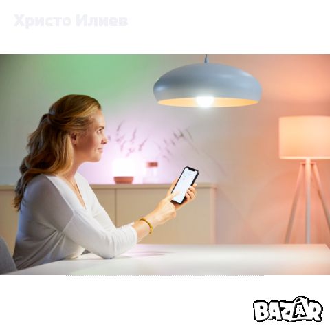 LED крушка Philips Wiz Connected Смарт 40W 4,9 W, E14, 2700-6500 K, 470 lm, димируема, снимка 5 - Лед осветление - 46169862