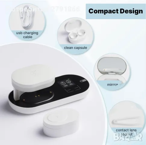 ReO2 почистващ уред за контактни лещи с електрофореза дълбоко почистване и рехидратиране 10 минути, снимка 6 - Медицинска апаратура - 49897621