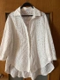Нова универсален one size  бяла елегантна риза 100 % памук памучна рязяна дантела Италия Italy , снимка 1
