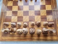 шах - голяма красив (фурнир с инкрустирана "кост")+табла, к-т фигури+пулове и също пирографиран шах , снимка 3