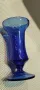 Уникална ваза /свещник синьо стъкло нова, снимка 2