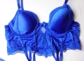 Censored 85D синьо бюстие с вградени жартиери за чорапи., снимка 8