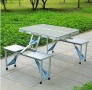 Сгъваема маса за къмпинг със столове тип куфар, Алуминиеви, снимка 5