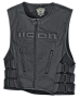 Кожен мото елек ICON VEST RED D3O мото чопър, снимка 2