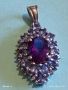Сребърна висулка с Аметист камък на душата символизира дълбока любов, щастие 52799, снимка 5