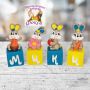 Керамични кубчета с букви за изписване на детско име / Именки с фигурки на Зайчета с моркови, снимка 2