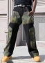 Нови черни камуфлаж baggy дънки Casual Loose Fit Jeans панталони карго M/32, снимка 2