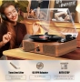 Bluetooth Грамофон за винилови плочи вградени говорители USB вход 3 скорости AUX вход жак слушалки, снимка 6