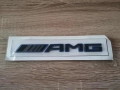 Mercedes Benz AMG черна емблема със син кант, снимка 1
