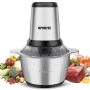 UPOHYEE Електрически кухненски чопър, 600W, 2 л контейнер от неръждаема стомана, 2 скорости, снимка 1