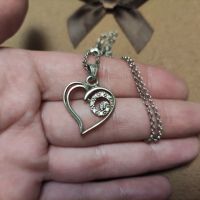 Сребърен синджир с висулка сърце (261), снимка 3 - Колиета, медальони, синджири - 45586121