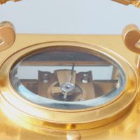 Френски бронзов каретен часовник-репетир/French Carriage Clock with Repeater/14 days, снимка 15 - Стенни часовници - 45285325