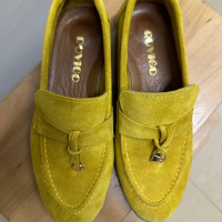 Жълти мокасини, снимка 2 - Дамски ежедневни обувки - 45040754
