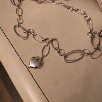 Сребърно колие със сърце, снимка 2 - Колиета, медальони, синджири - 45120189