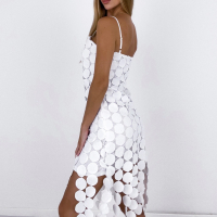 Секси бяла рокля, Ефектна бяла рокля, Интересна бяла рокля, снимка 2 - Рокли - 44955229